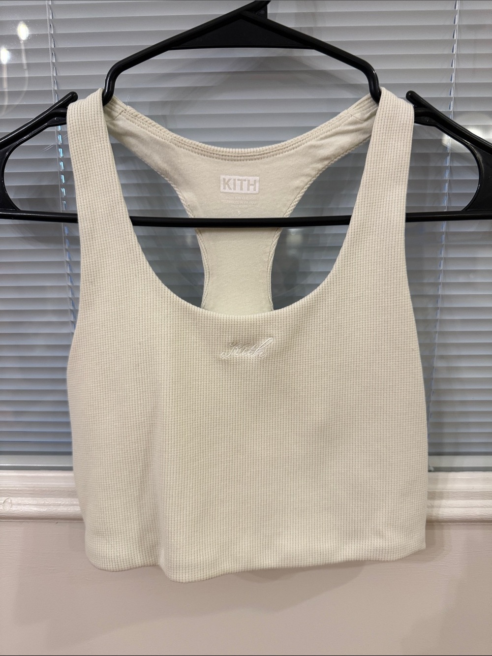 Kith Off-White Ribbed Racerback Crop Tank